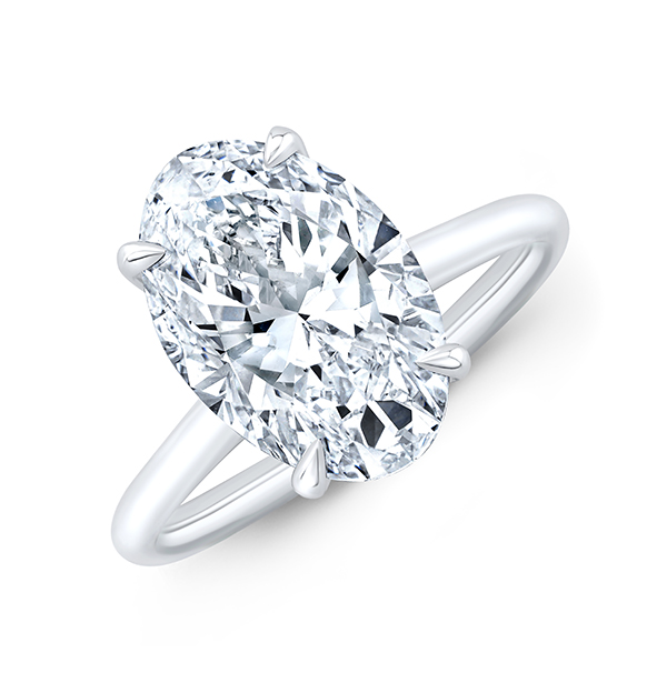 Platinum Oval Diamond Engagement Ring